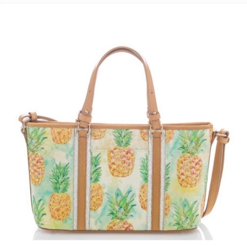 🍍▪️Brahmin▪️ pineapple mini asha multi pompano genuine leather shoulder bag - Picture 4 of 5